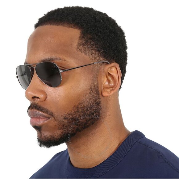 Ray-Ban RB3689 Aviator Metal Sunglasses Black OS - Picture 2 of 14